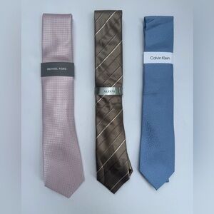 Michael Kors Pink, Alfani Taupe Belwood Striped, Calvin Klein Blue Tie Set